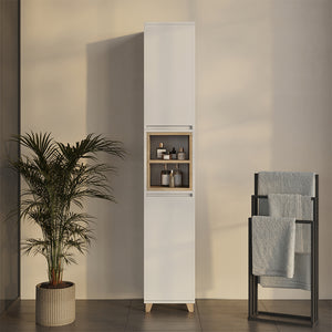 Vicco Armadio per il bagno Bianco/quercia 30 x 170 cm con 2 porte