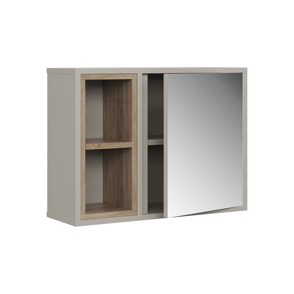 Vicco  Greige/Rovere con 2 scomparti aperti e 1 anta