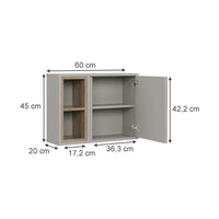 Vicco  Greige/Rovere con 2 scomparti aperti e 1 anta