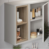 Vicco  Greige/Rovere con 2 scomparti aperti e 1 anta