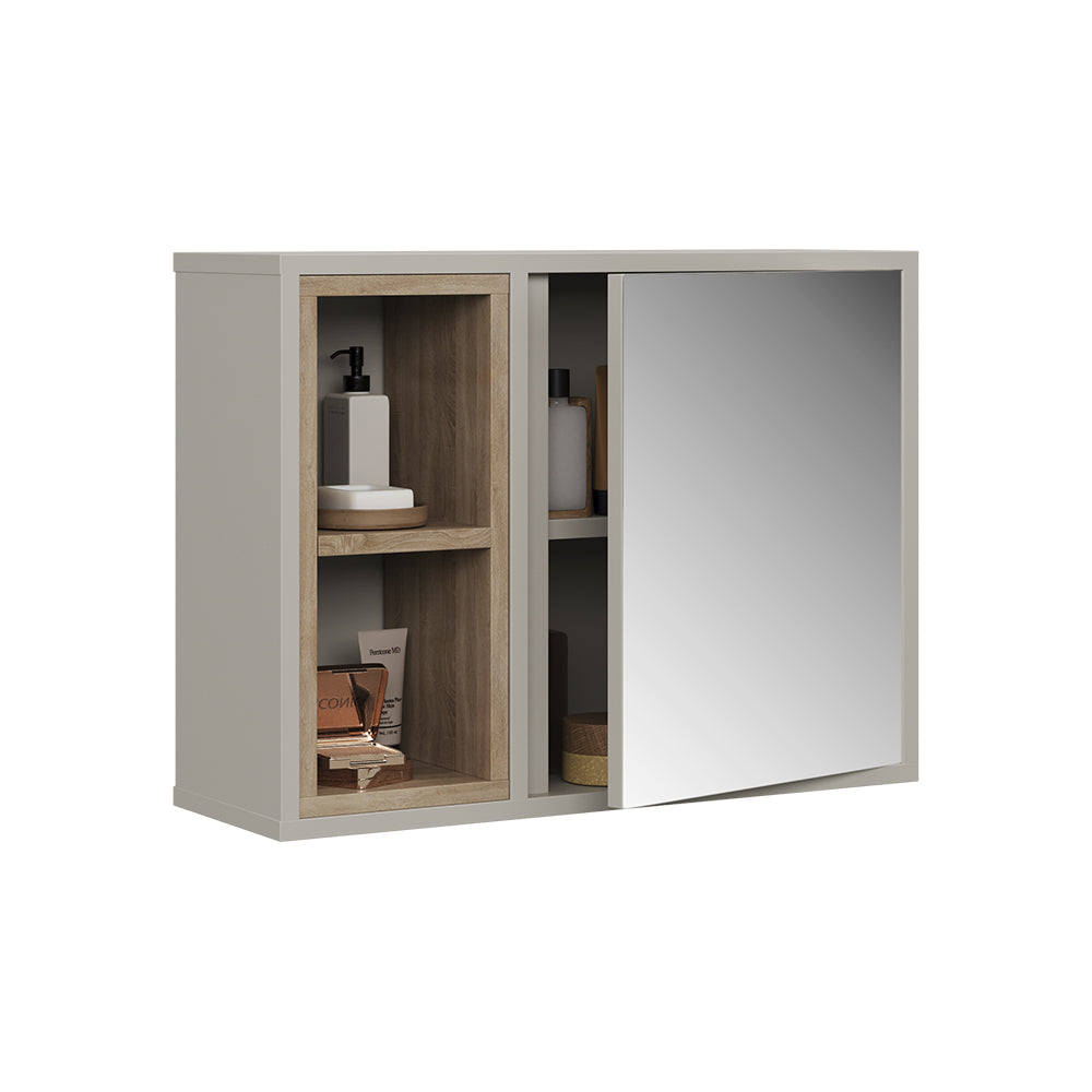 Vicco  Greige/Rovere con 2 scomparti aperti e 1 anta