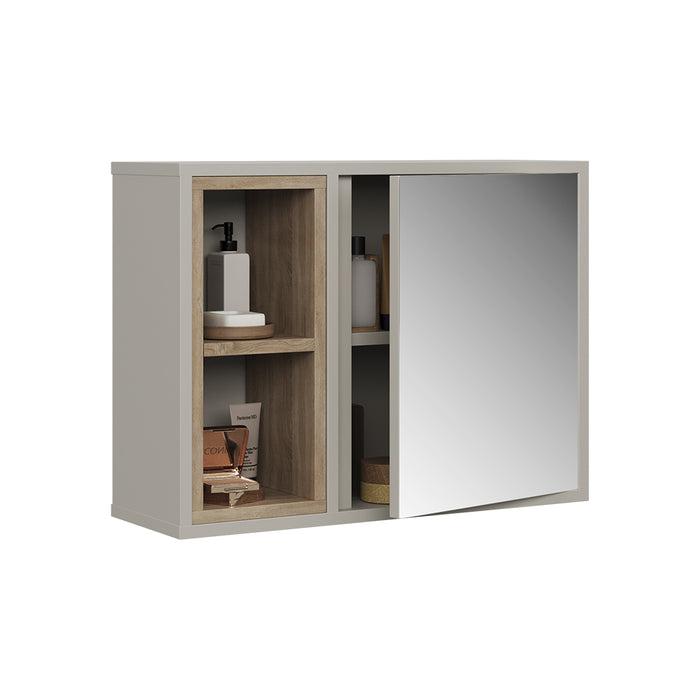 Vicco  Greige/Rovere con 2 scomparti aperti e 1 anta