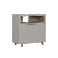 Vicco Mobile sottolavabo per bagno Greige/Rovere 60 x 61 cm con 2 porte