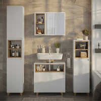 Vicco Set di mobili da bagno Bianco/quercia 4 parti