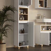 Vicco Set di mobili da bagno Bianco/quercia 4 parti