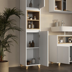 Vicco Set di mobili da bagno Bianco/quercia 4 parti