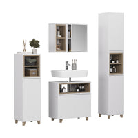 Vicco Set di mobili da bagno Bianco/quercia 4 parti