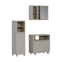 Vicco Set di mobili da bagno Greige/Rovere 3 parti con cabinet midi