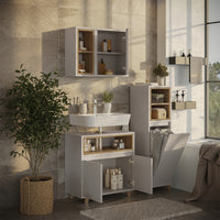 Vicco Set di mobili da bagno Greige/Rovere 3 parti con cabinet midi