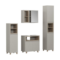 Vicco Set di mobili da bagno Greige/Rovere 4 parti