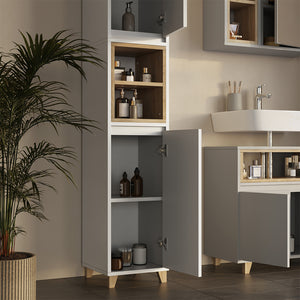 Vicco Set di mobili da bagno Greige/Rovere 4 parti