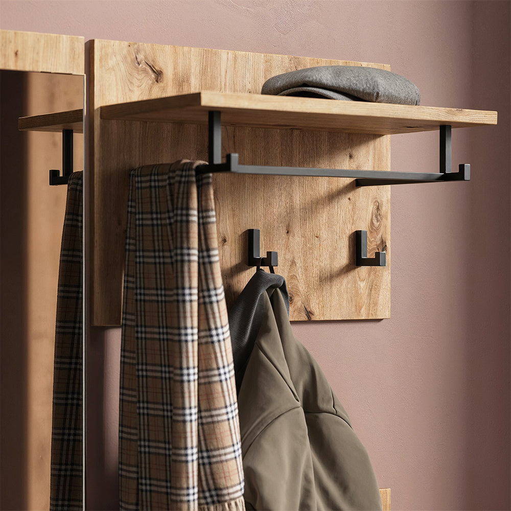 Vicco Armadio da ingresso Bianco/Artisan 90 x 40 cm 4 parti