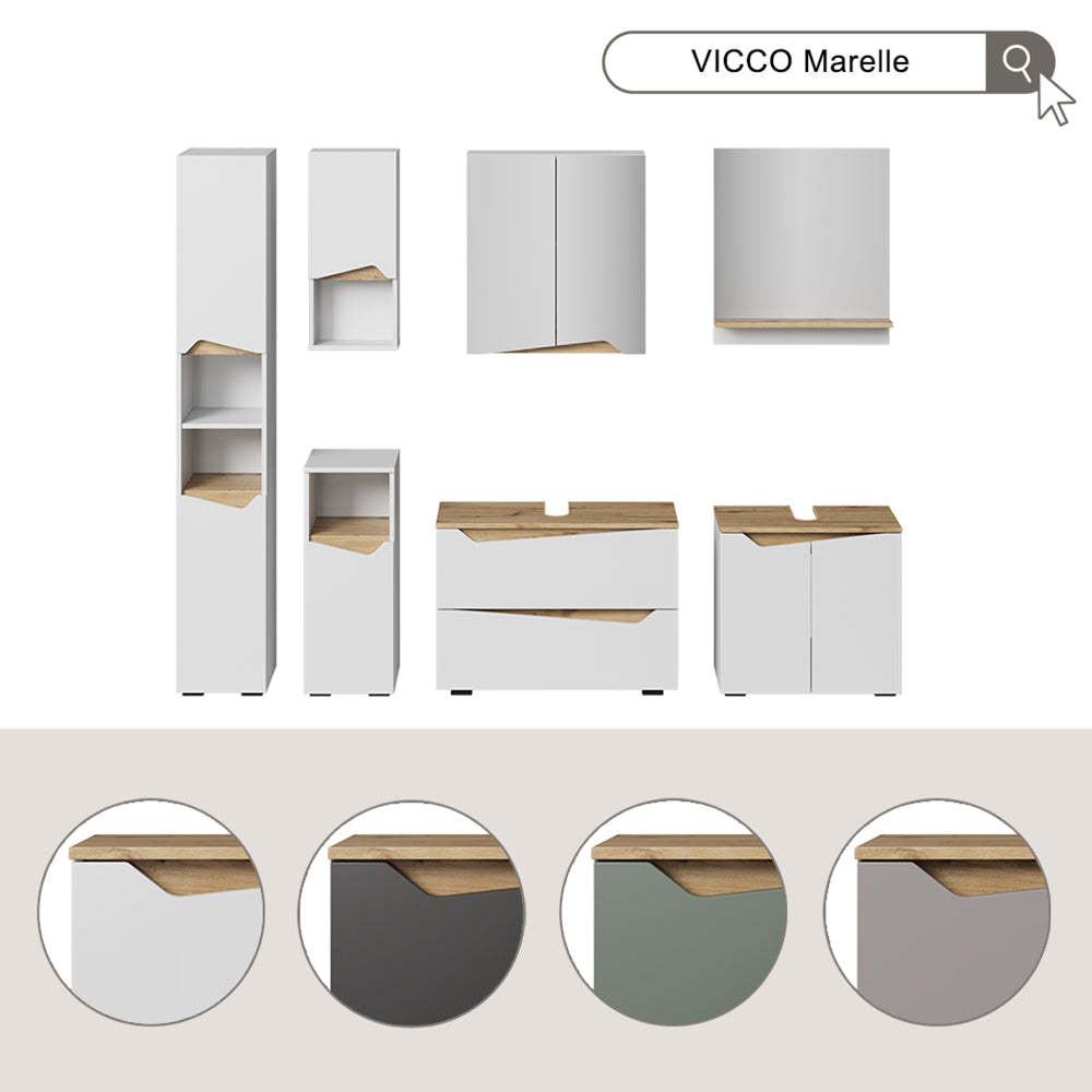 Vicco Set di mobili da bagno Antracite/Artisan 4 parti