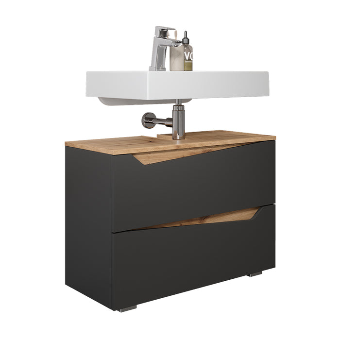 Vicco Mobile sottolavabo per bagno Antracite/Artisan 80 x 57.5 cm con 2 cassetti