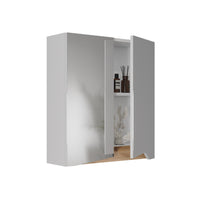 Vicco Specchio contenitore bagno Bianco/Artisan 60 x 67 cm con ripiano regolabile in altezza