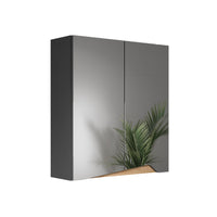 Vicco Specchio contenitore bagno Antracite/Artisan 60 x 67 cm con ripiano regolabile in altezza