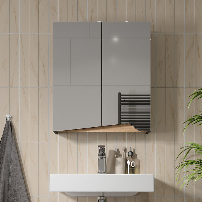 Vicco Specchio contenitore bagno Antracite/Artisan 60 x 67 cm con ripiano regolabile in altezza