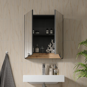 Vicco Specchio contenitore bagno Antracite/Artisan 60 x 67 cm con ripiano regolabile in altezza