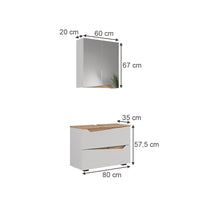 Vicco Set di mobili da bagno Bianco/Artisan 2 parti