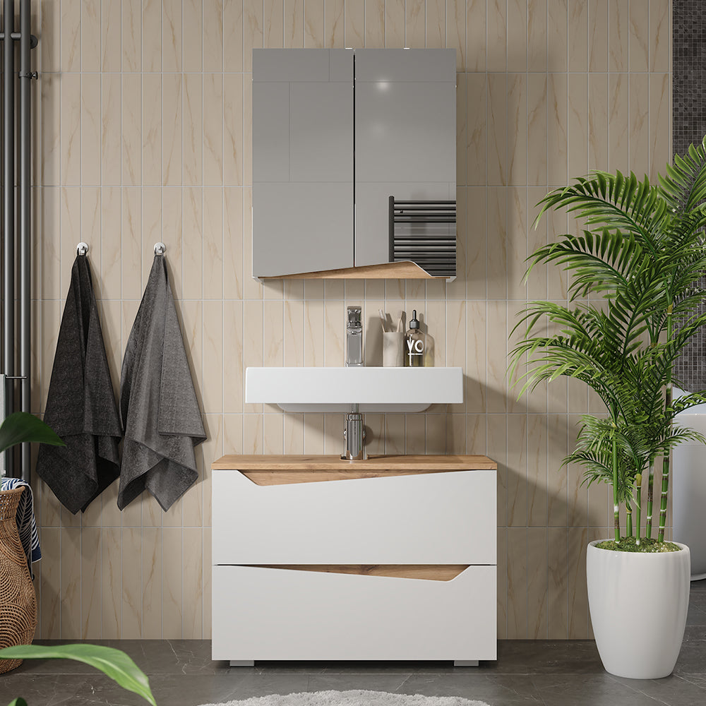 Vicco Set di mobili da bagno Bianco/Artisan 2 parti
