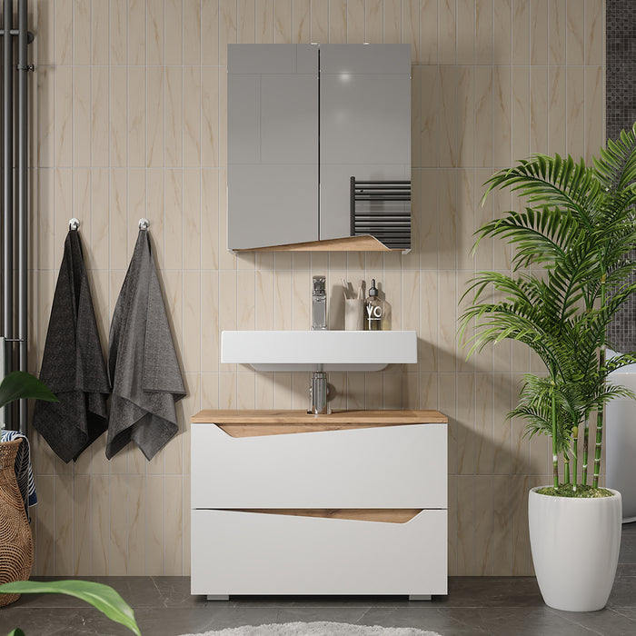 Vicco Set di mobili da bagno Bianco/Artisan 2 parti