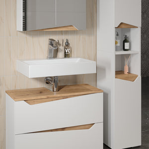 Vicco Set di mobili da bagno Bianco/Artisan 3 parti con mobile alto