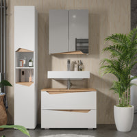 Vicco Set di mobili da bagno Bianco/Artisan 3 parti con mobile alto