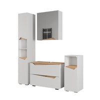 Vicco Set di mobili da bagno Bianco/Artisan 4 parti