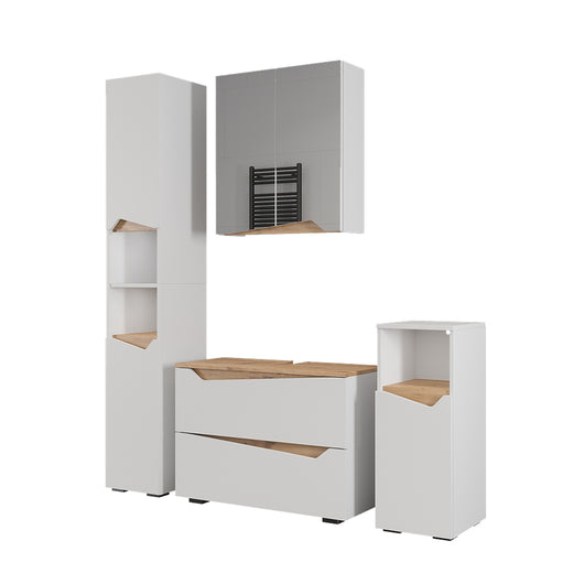 Vicco Set di mobili da bagno Bianco/Artisan 4 parti