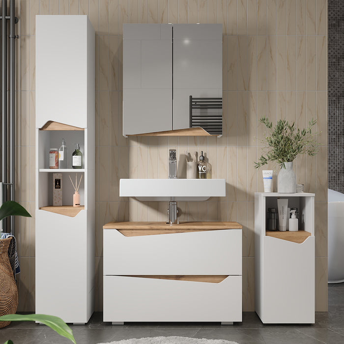 Vicco Set di mobili da bagno Bianco/Artisan 4 parti