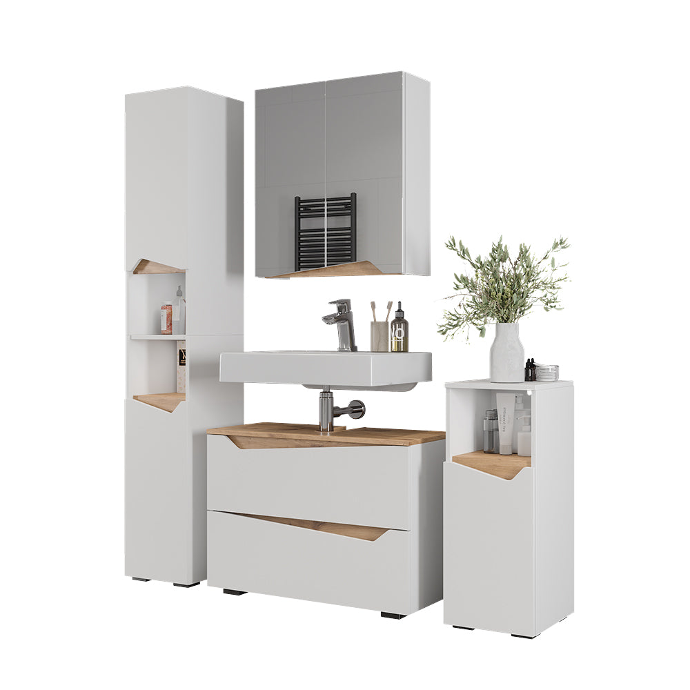 Vicco Set di mobili da bagno Bianco/Artisan 4 parti