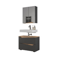 Vicco Set di mobili da bagno Antracite/Artisan 2 parti