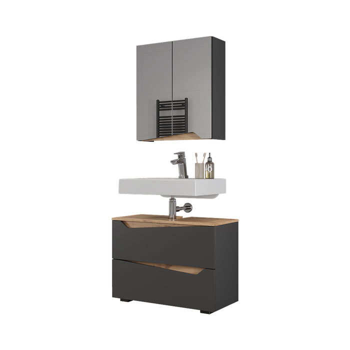 Vicco Set di mobili da bagno Antracite/Artisan 2 parti