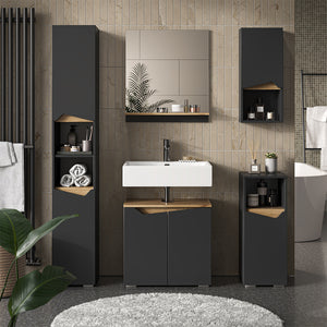 Vicco Set di mobili da bagno Antracite/Artisan 2 parti