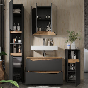 Vicco Set di mobili da bagno Antracite/Artisan 4 parti