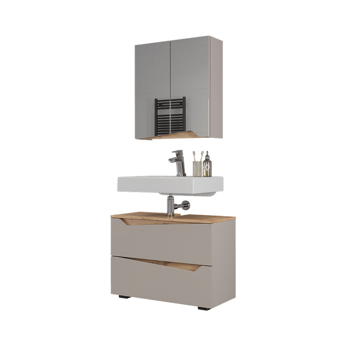 Vicco Set di mobili da bagno Greige/Artigianale 2 parti