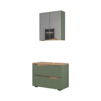 Vicco Set di mobili da bagno Verde/Artigianale 2 parti