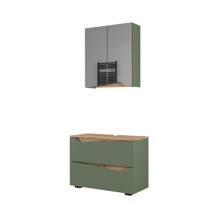 Vicco Set di mobili da bagno Verde/Artigianale 2 parti