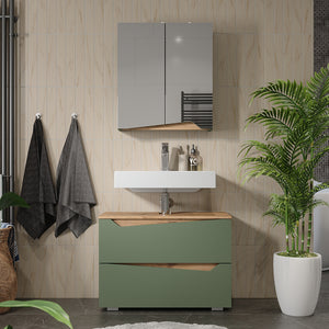 Vicco Set di mobili da bagno Verde/Artigianale 2 parti