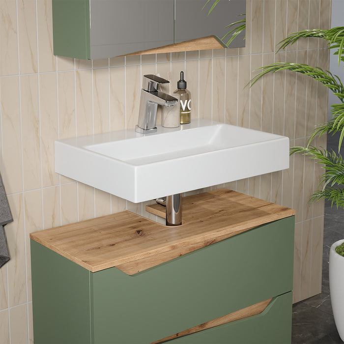 Vicco Set di mobili da bagno Verde/Artigianale 2 parti