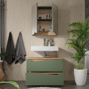Vicco Set di mobili da bagno Verde/Artigianale 2 parti