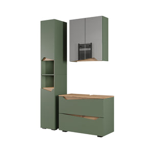 Vicco Set di mobili da bagno Verde/Artigianale 3 parti con mobile alto