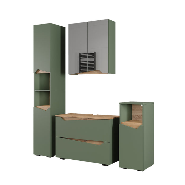 Vicco Set di mobili da bagno Verde/Artigianale 4 parti