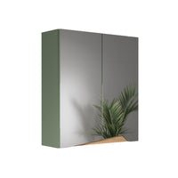 Vicco Specchio contenitore bagno Verde/Artigianale 60 x 67 cm con ripiano regolabile in altezza