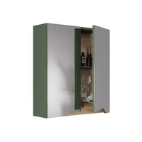 Vicco Specchio contenitore bagno Verde/Artigianale 60 x 67 cm con ripiano regolabile in altezza