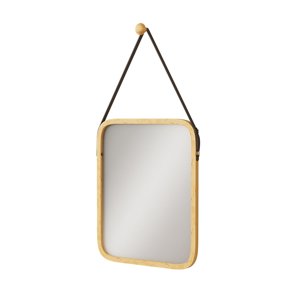 Vicco Specchio bagno Bambù 34 x 41.5 cm con cinturino regolabile