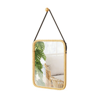 Vicco Specchio bagno Bambù 34 x 41.5 cm con cinturino regolabile