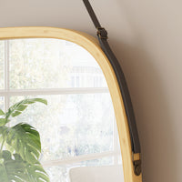 Vicco Specchio bagno Bambù 44 x 78 cm con cinturino regolabile