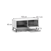 Vicco Panca scarpiera da ingresso Bianco 100 x 45 cm con porta a soffietto