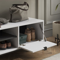 Vicco Panca scarpiera da ingresso Bianco 100 x 45 cm con porta a soffietto